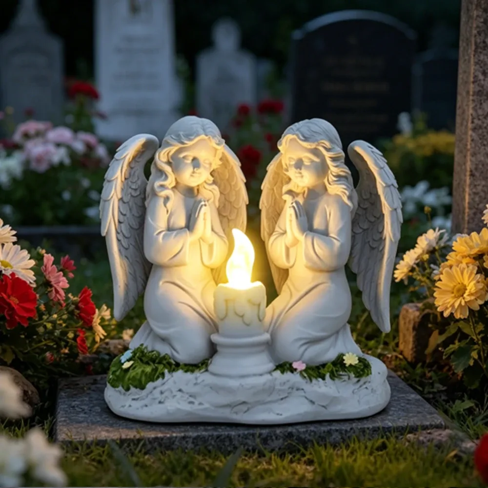 Saulės kapų žvakė su dviem angelais SM26589
