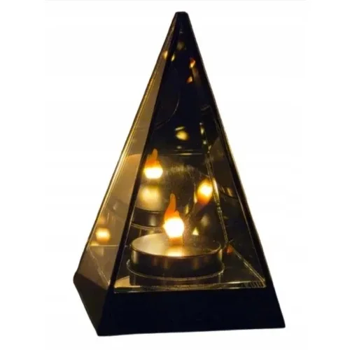Baterijomis maitinamas LED memorialinis žibintas su veidrodžio efektu SM26681