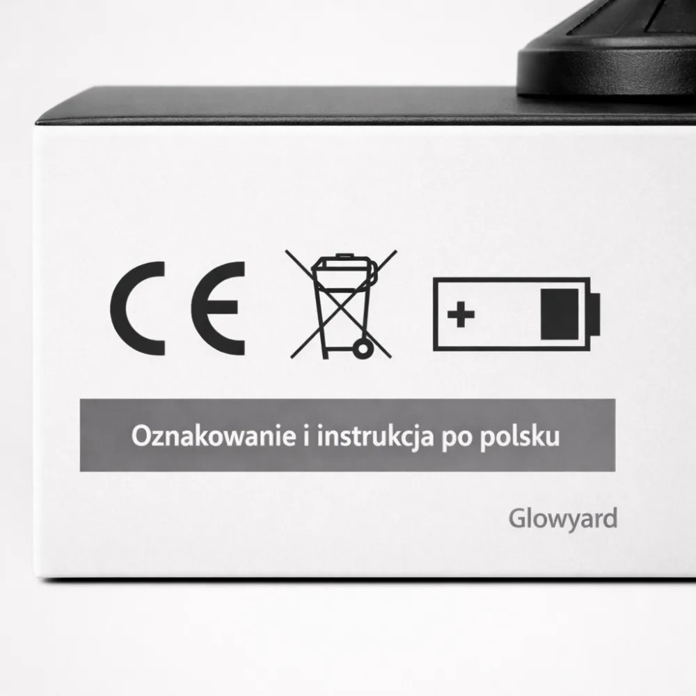 Produkto etiketes pavyzdys su CE WEEE ir baterijos informacija