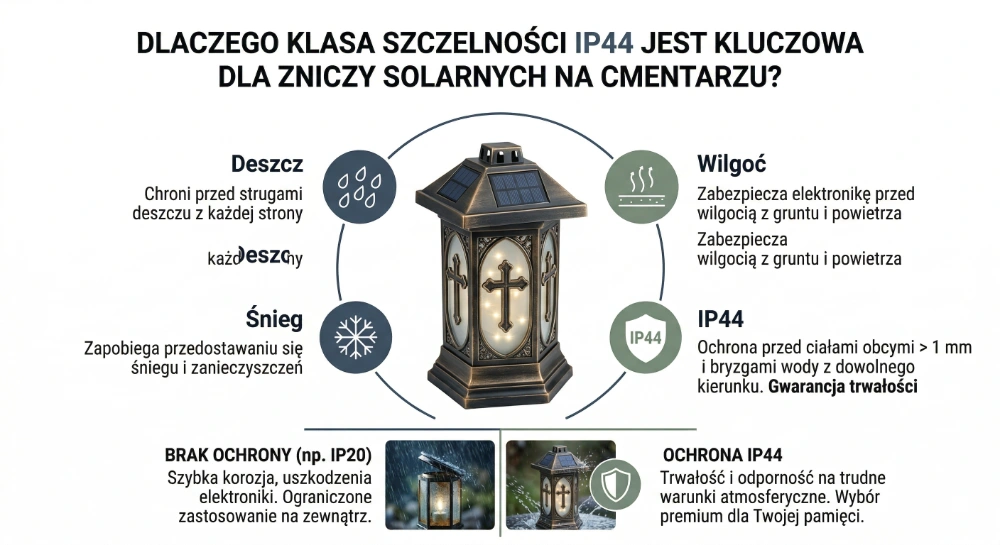 IP44 apsaugos reikšmė saulės kapų žvakei