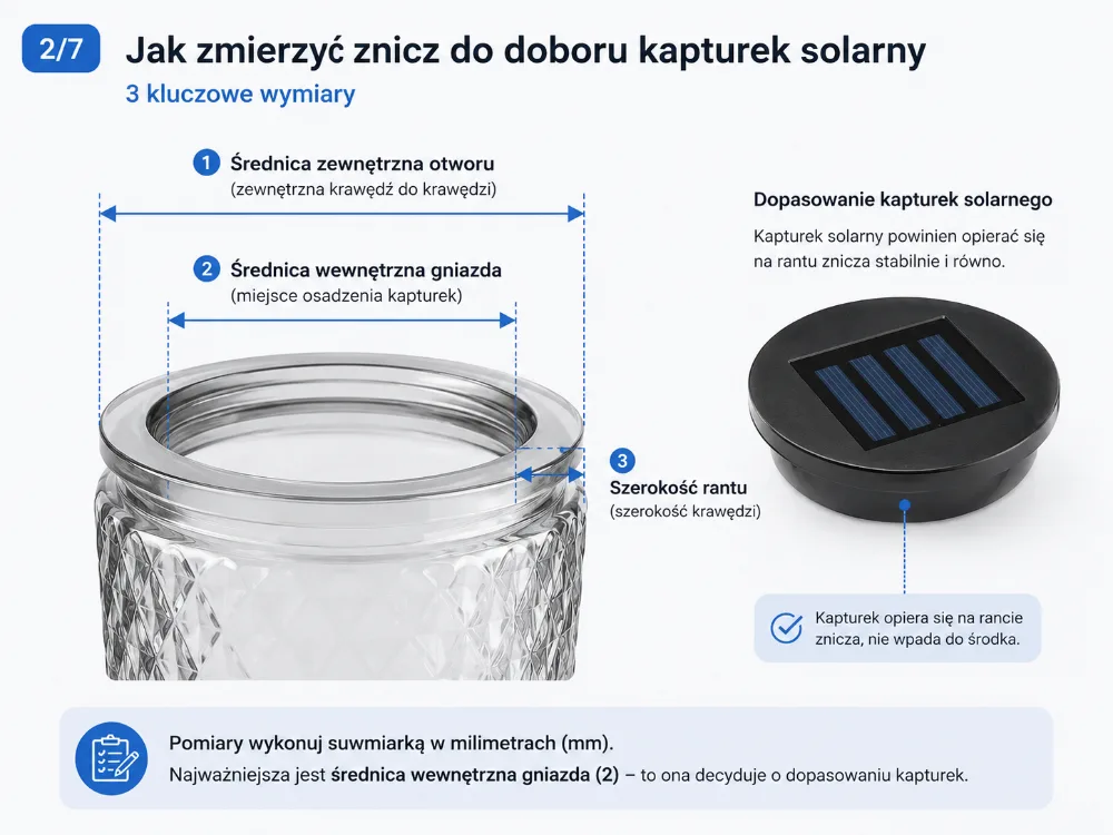Kapų žvakės korpuso matavimas saulės dangteliui
