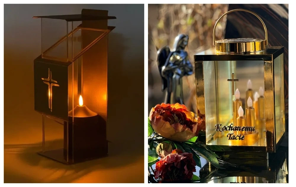 Modernus metalinis premium saulės kapų žibintas