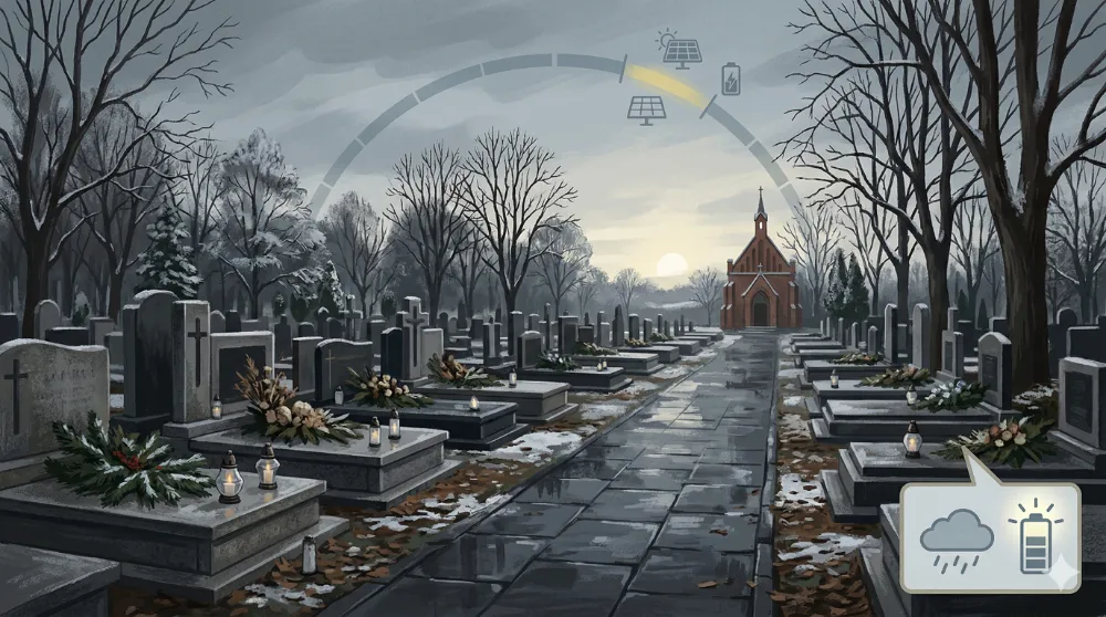 Saulės ir baterinės LED kapų žvakės rudenį bei žiemą